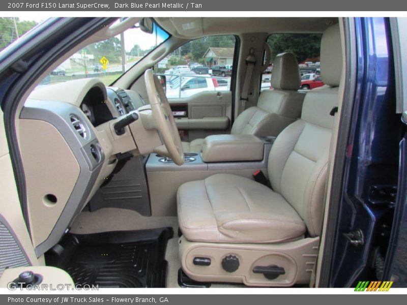 Dark Blue Pearl Metallic / Tan 2007 Ford F150 Lariat SuperCrew