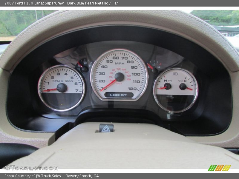 Dark Blue Pearl Metallic / Tan 2007 Ford F150 Lariat SuperCrew