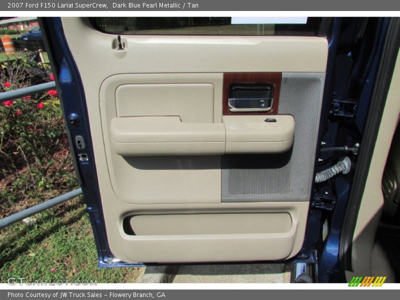 Dark Blue Pearl Metallic / Tan 2007 Ford F150 Lariat SuperCrew