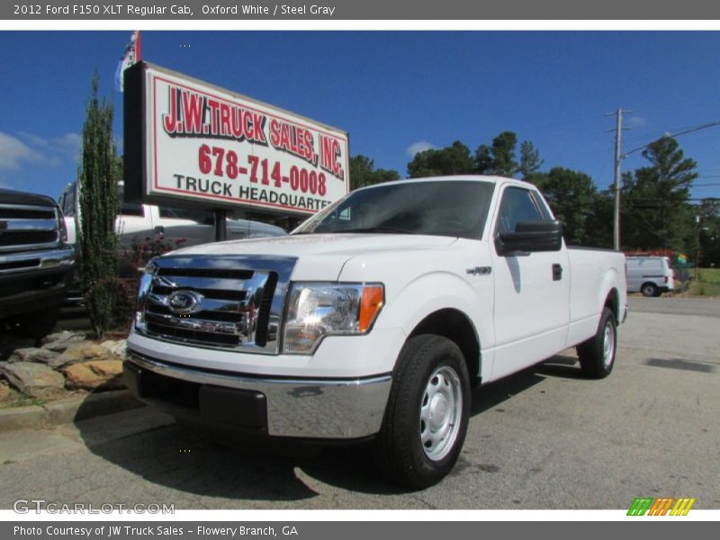 Oxford White / Steel Gray 2012 Ford F150 XLT Regular Cab