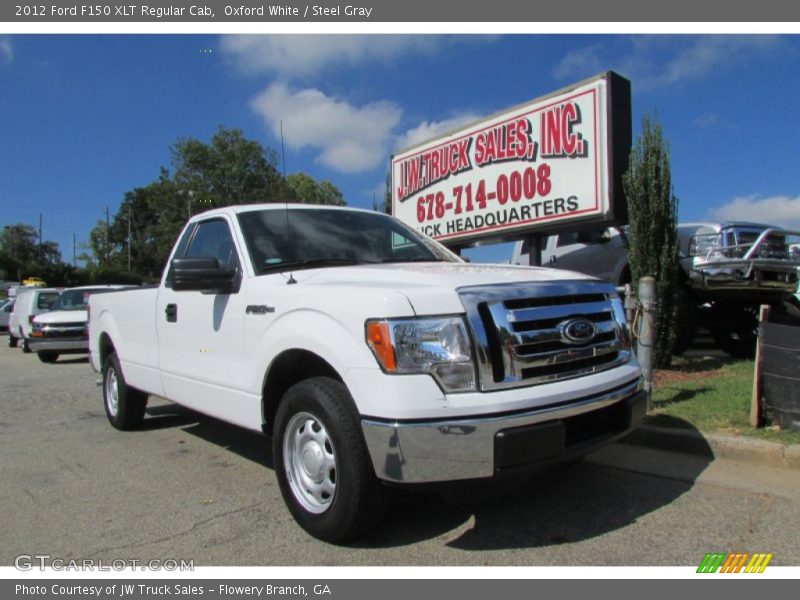 Oxford White / Steel Gray 2012 Ford F150 XLT Regular Cab