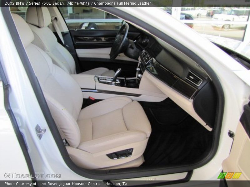 Alpine White / Champagne Full Merino Leather 2009 BMW 7 Series 750Li Sedan