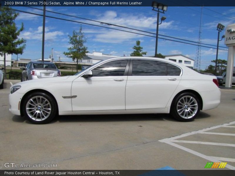Alpine White / Champagne Full Merino Leather 2009 BMW 7 Series 750Li Sedan