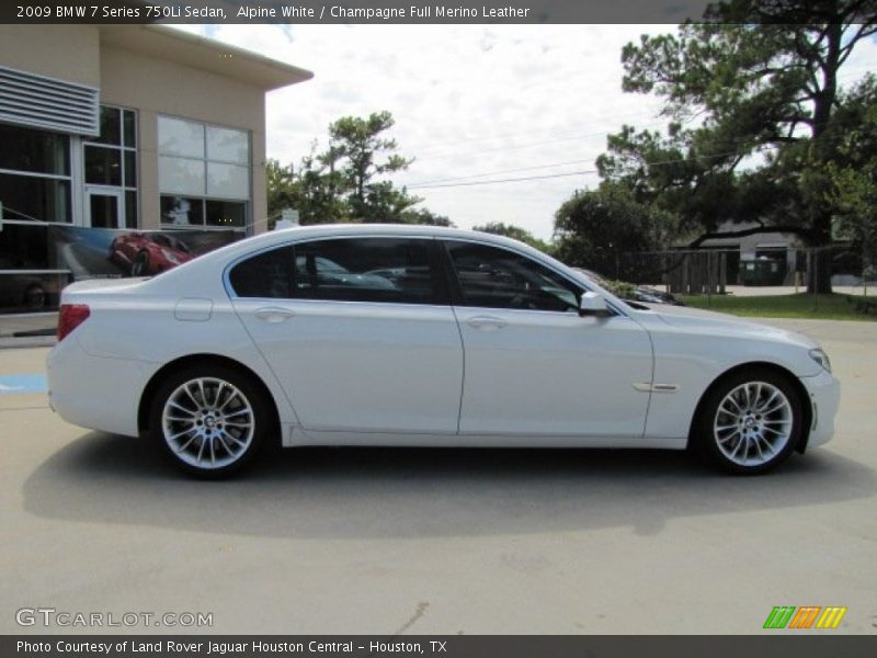 Alpine White / Champagne Full Merino Leather 2009 BMW 7 Series 750Li Sedan