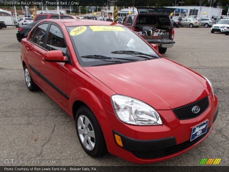 Tropical Red / Gray 2009 Kia Rio LX Sedan