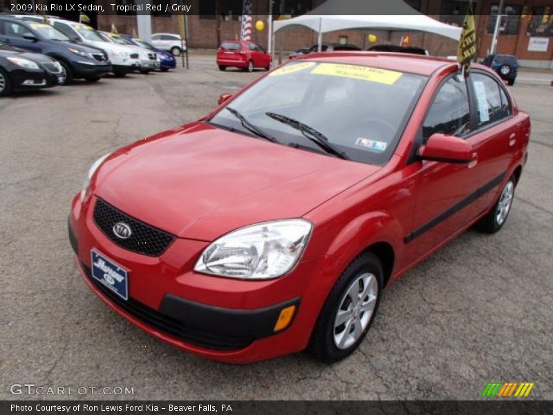 Tropical Red / Gray 2009 Kia Rio LX Sedan