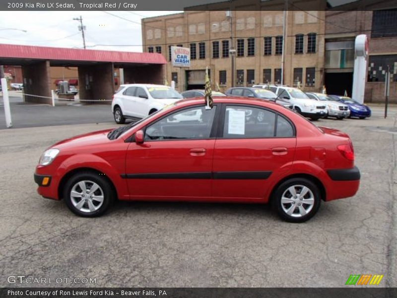 Tropical Red / Gray 2009 Kia Rio LX Sedan