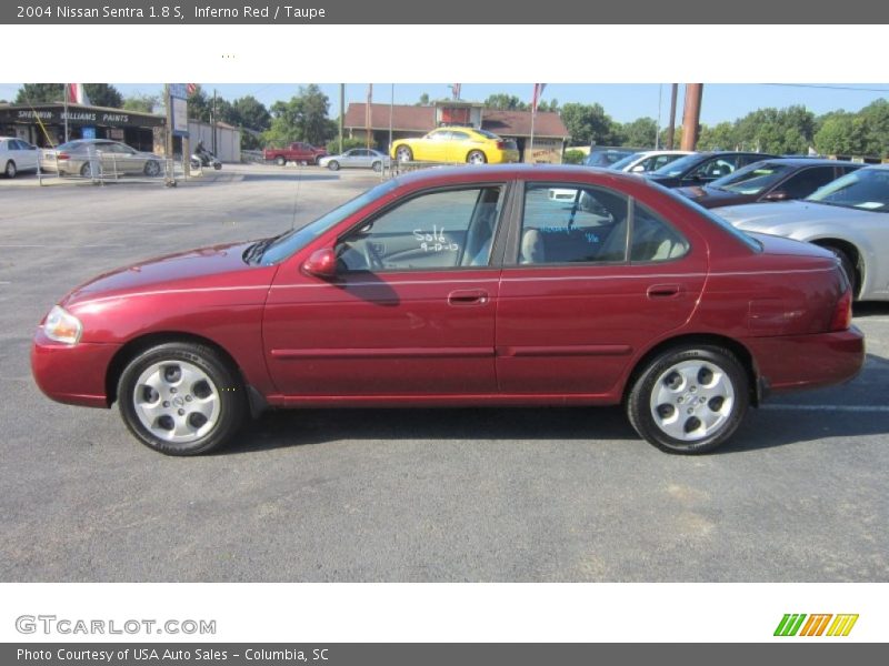 Inferno Red / Taupe 2004 Nissan Sentra 1.8 S