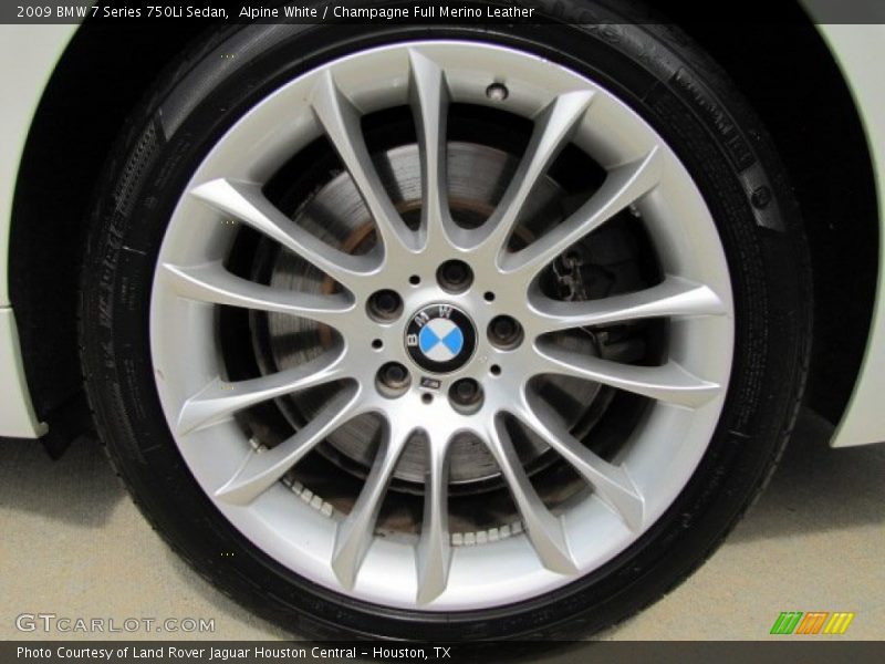 Alpine White / Champagne Full Merino Leather 2009 BMW 7 Series 750Li Sedan