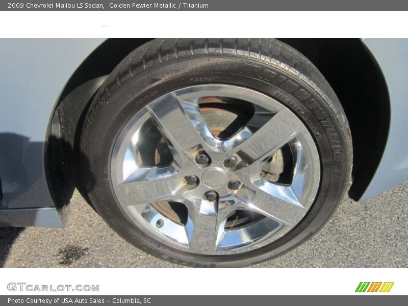 Golden Pewter Metallic / Titanium 2009 Chevrolet Malibu LS Sedan