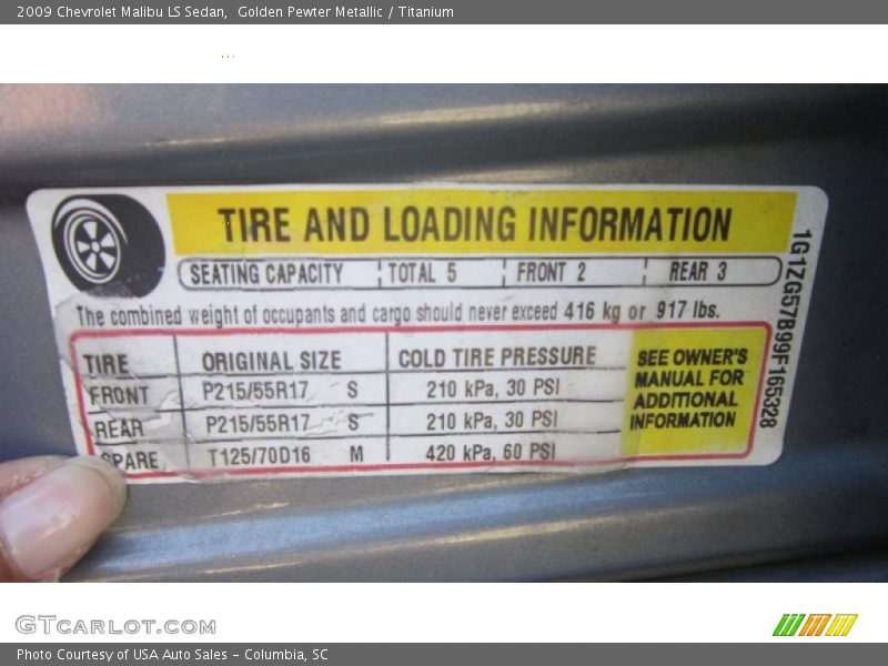 Golden Pewter Metallic / Titanium 2009 Chevrolet Malibu LS Sedan