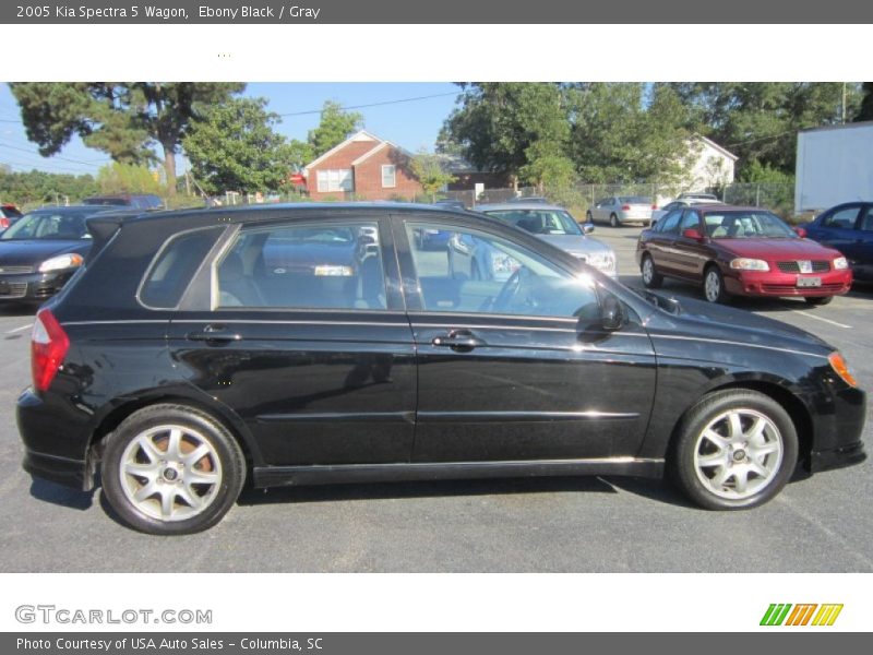Ebony Black / Gray 2005 Kia Spectra 5 Wagon