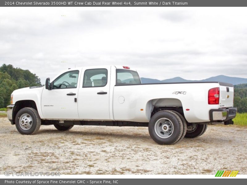 Summit White / Dark Titanium 2014 Chevrolet Silverado 3500HD WT Crew Cab Dual Rear Wheel 4x4