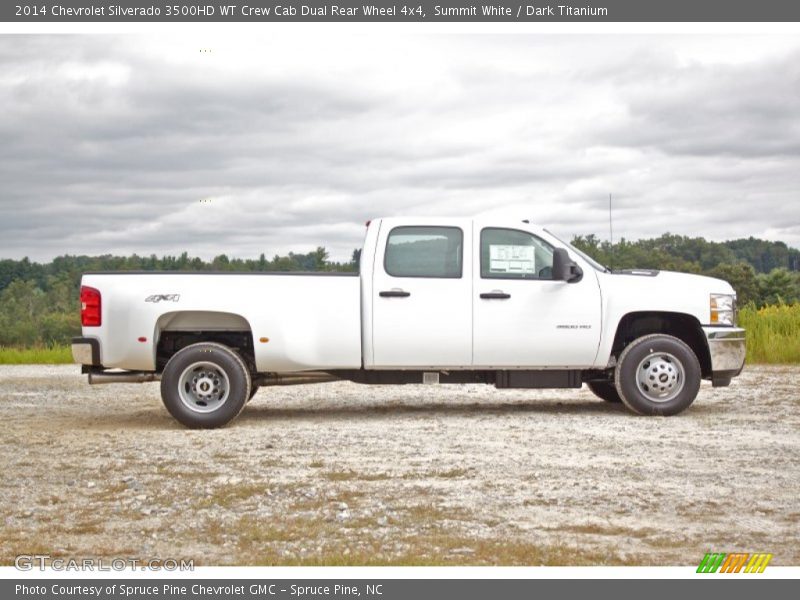 Summit White / Dark Titanium 2014 Chevrolet Silverado 3500HD WT Crew Cab Dual Rear Wheel 4x4