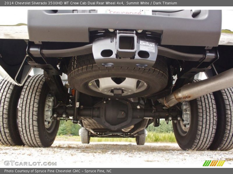 Undercarriage of 2014 Silverado 3500HD WT Crew Cab Dual Rear Wheel 4x4
