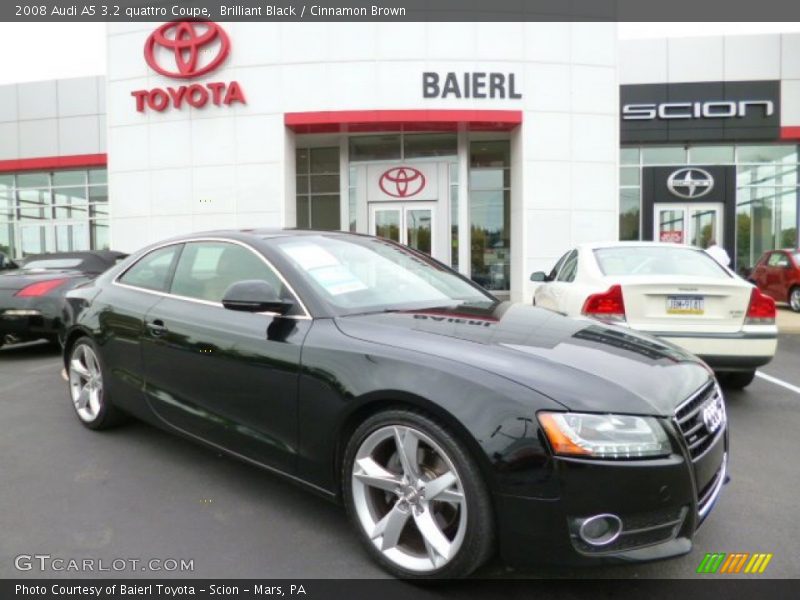 Brilliant Black / Cinnamon Brown 2008 Audi A5 3.2 quattro Coupe