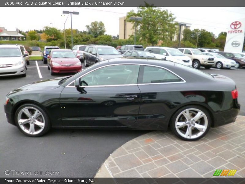 Brilliant Black / Cinnamon Brown 2008 Audi A5 3.2 quattro Coupe