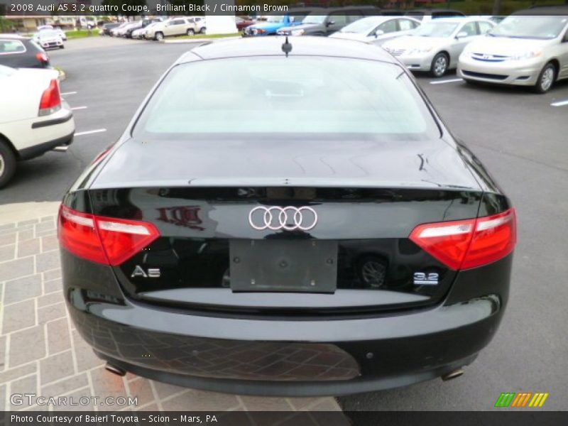 Brilliant Black / Cinnamon Brown 2008 Audi A5 3.2 quattro Coupe