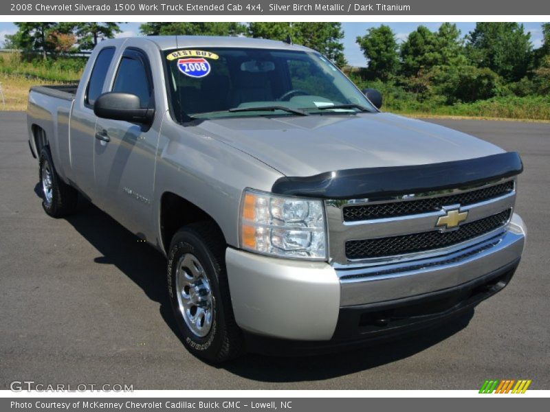 Silver Birch Metallic / Dark Titanium 2008 Chevrolet Silverado 1500 Work Truck Extended Cab 4x4