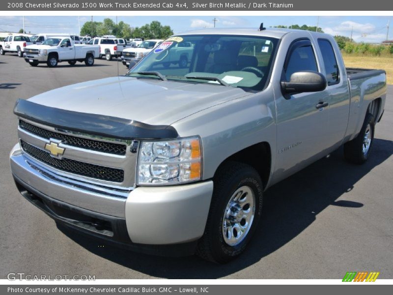 Silver Birch Metallic / Dark Titanium 2008 Chevrolet Silverado 1500 Work Truck Extended Cab 4x4