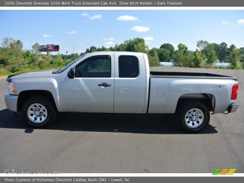 Silver Birch Metallic / Dark Titanium 2008 Chevrolet Silverado 1500 Work Truck Extended Cab 4x4