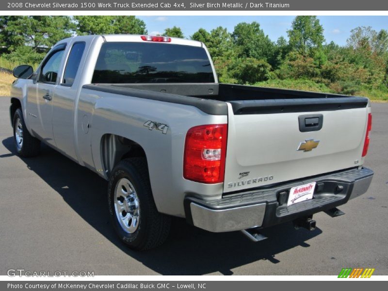 Silver Birch Metallic / Dark Titanium 2008 Chevrolet Silverado 1500 Work Truck Extended Cab 4x4