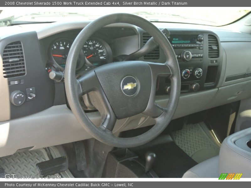 Silver Birch Metallic / Dark Titanium 2008 Chevrolet Silverado 1500 Work Truck Extended Cab 4x4