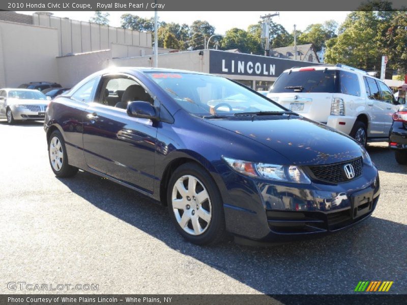 Royal Blue Pearl / Gray 2010 Honda Civic LX Coupe