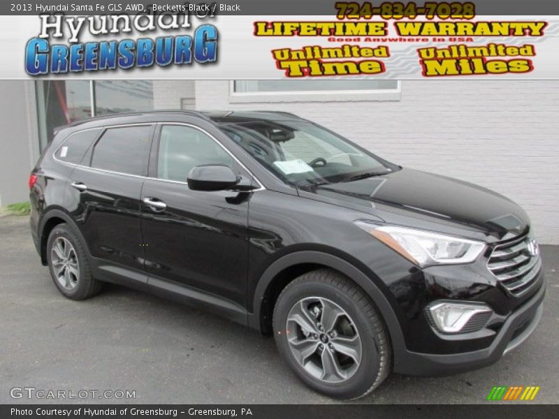 Becketts Black / Black 2013 Hyundai Santa Fe GLS AWD