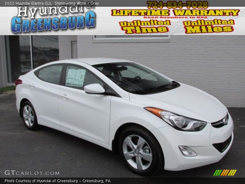 Shimmering White / Gray 2013 Hyundai Elantra GLS
