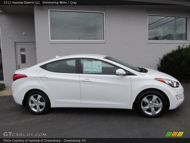 Shimmering White / Gray 2013 Hyundai Elantra GLS