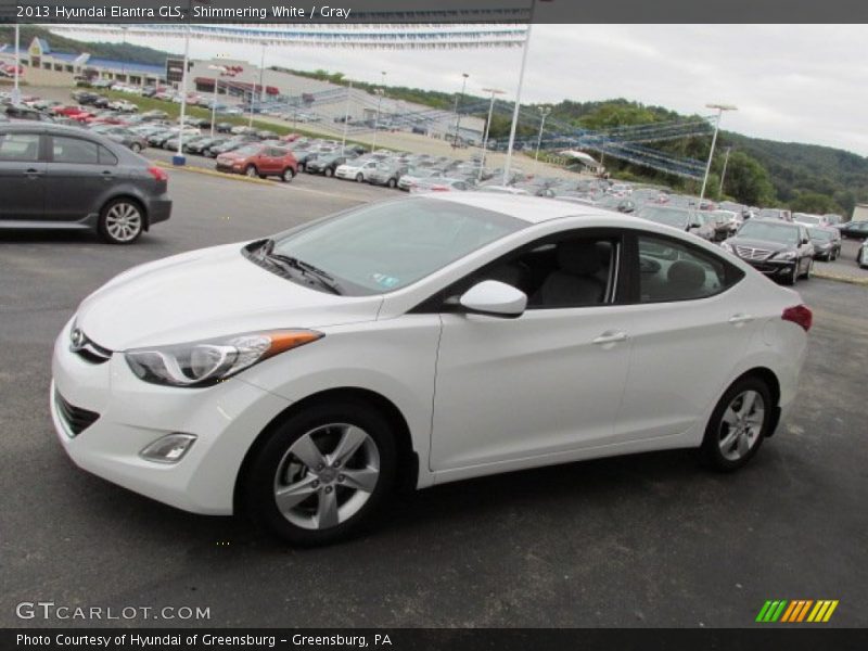 Shimmering White / Gray 2013 Hyundai Elantra GLS