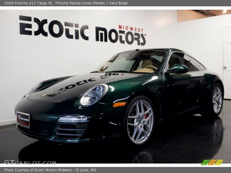 Porsche Racing Green Metallic / Sand Beige 2009 Porsche 911 Targa 4S