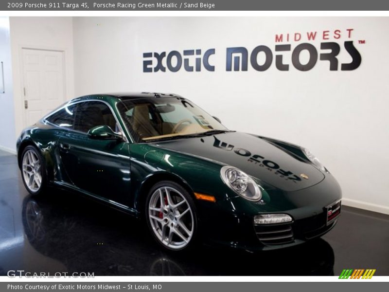 Porsche Racing Green Metallic / Sand Beige 2009 Porsche 911 Targa 4S