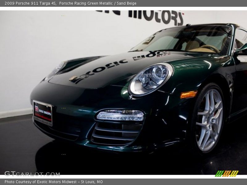 Porsche Racing Green Metallic / Sand Beige 2009 Porsche 911 Targa 4S