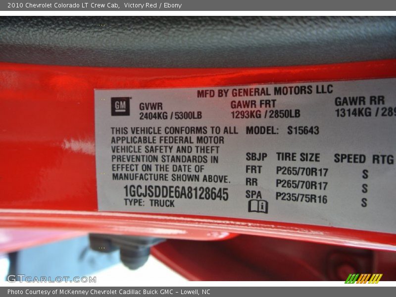 Victory Red / Ebony 2010 Chevrolet Colorado LT Crew Cab