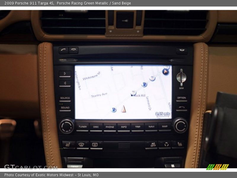 Navigation of 2009 911 Targa 4S