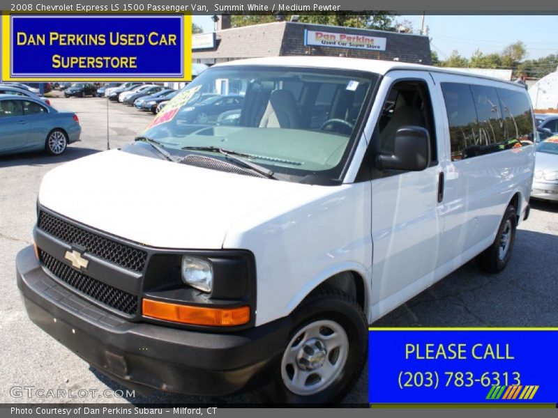 Summit White / Medium Pewter 2008 Chevrolet Express LS 1500 Passenger Van