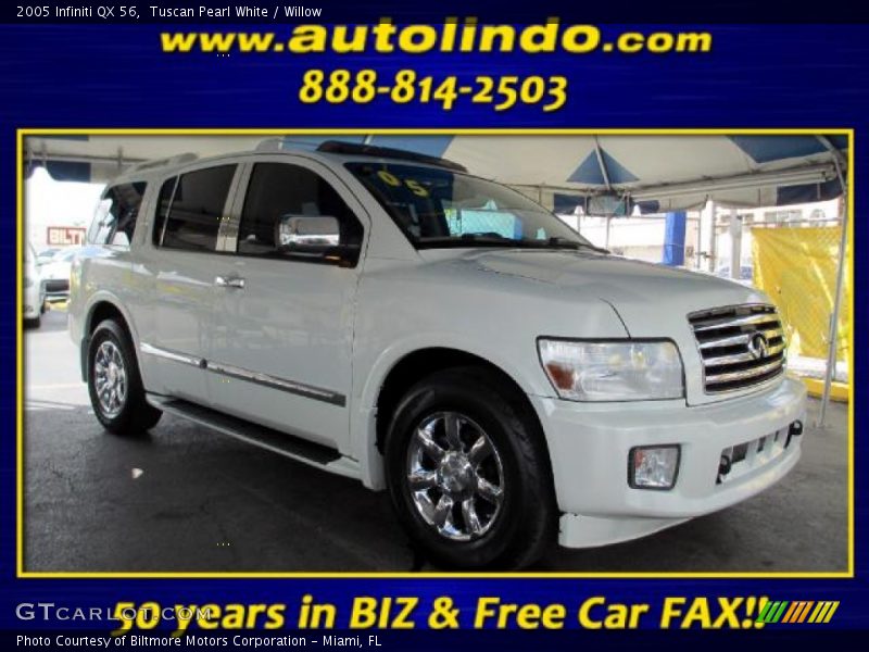 Tuscan Pearl White / Willow 2005 Infiniti QX 56