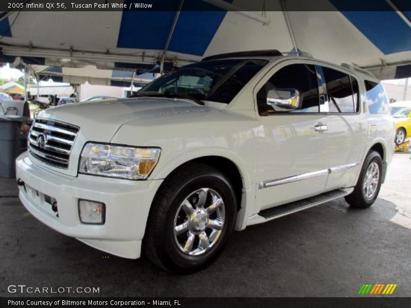 Tuscan Pearl White / Willow 2005 Infiniti QX 56