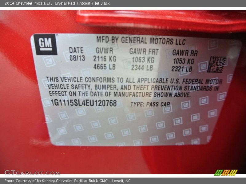 Crystal Red Tintcoat / Jet Black 2014 Chevrolet Impala LT