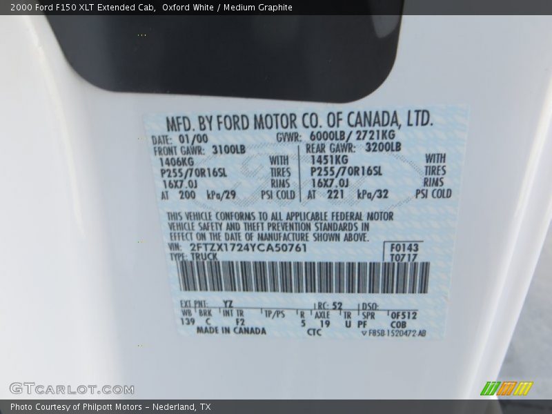 Oxford White / Medium Graphite 2000 Ford F150 XLT Extended Cab
