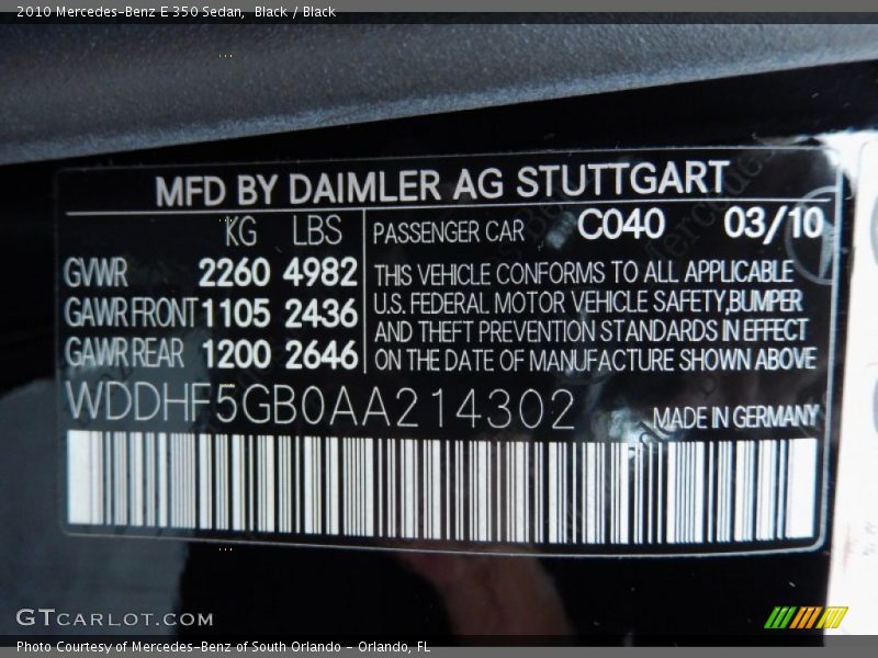 Black / Black 2010 Mercedes-Benz E 350 Sedan