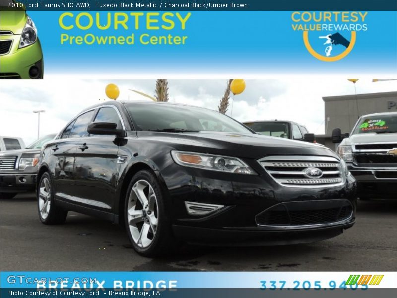 Tuxedo Black Metallic / Charcoal Black/Umber Brown 2010 Ford Taurus SHO AWD