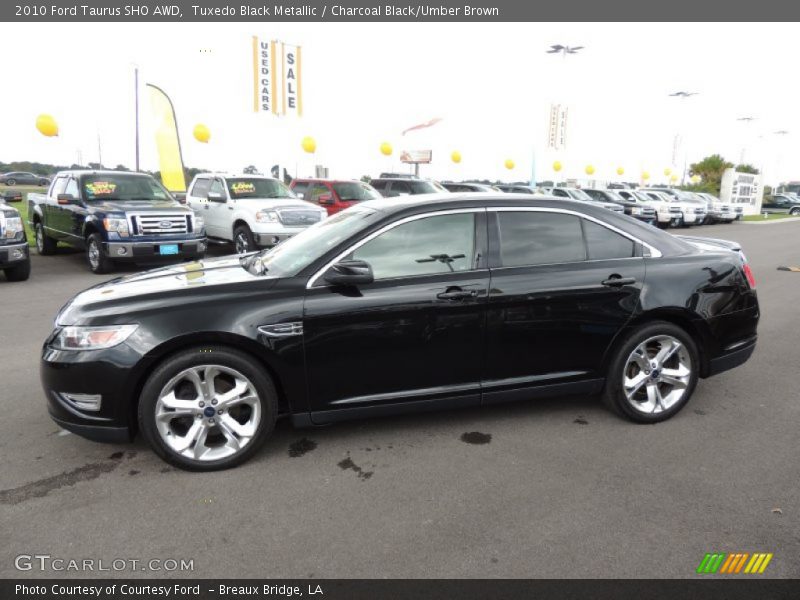 Tuxedo Black Metallic / Charcoal Black/Umber Brown 2010 Ford Taurus SHO AWD