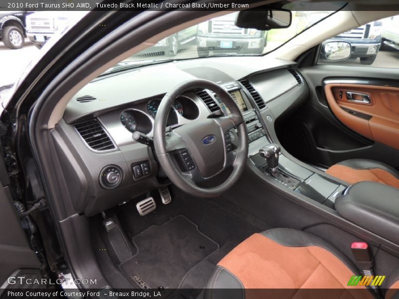 Tuxedo Black Metallic / Charcoal Black/Umber Brown 2010 Ford Taurus SHO AWD