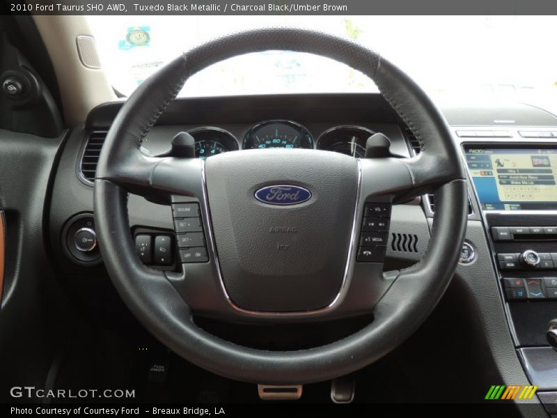 Tuxedo Black Metallic / Charcoal Black/Umber Brown 2010 Ford Taurus SHO AWD
