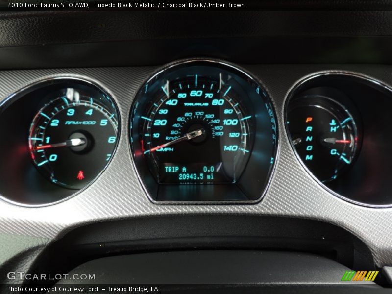 Tuxedo Black Metallic / Charcoal Black/Umber Brown 2010 Ford Taurus SHO AWD