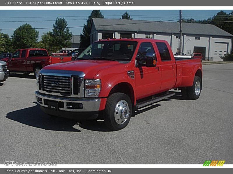 Bright Red / Camel 2010 Ford F450 Super Duty Lariat Crew Cab 4x4 Dually