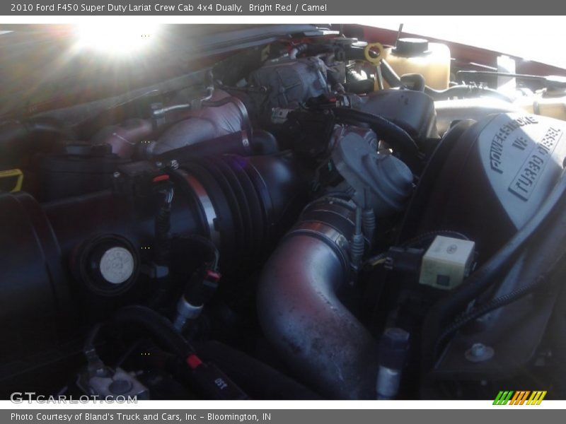 Bright Red / Camel 2010 Ford F450 Super Duty Lariat Crew Cab 4x4 Dually